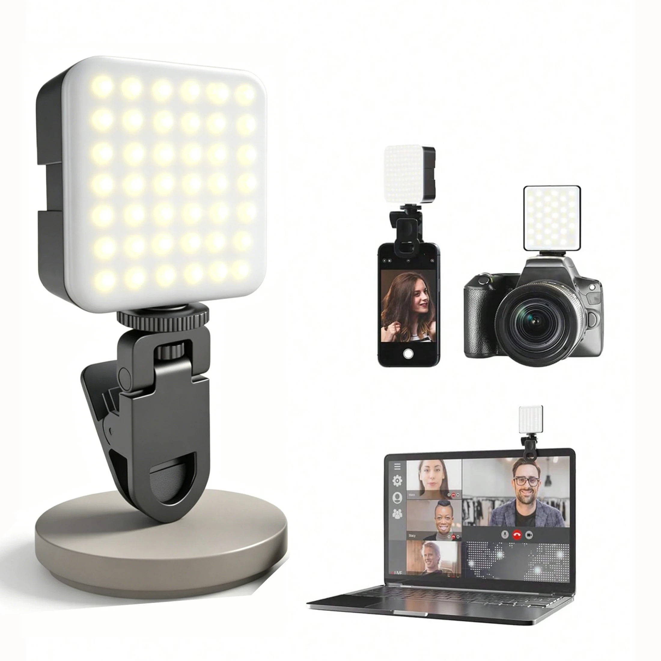 Portable LED Clip Light for Photography and Video Conferencing