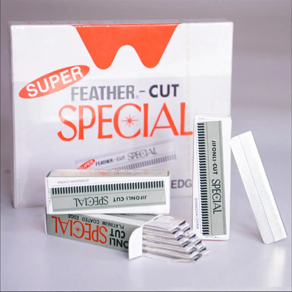 100PCS Feather Cut Special Edge Eyebrow Razor Replace Hair Face Trimmer Refills 4
