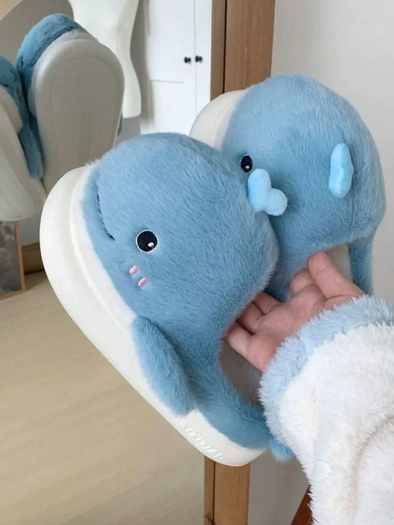 Kawaii Therapy Fuzzy Whale Comfy Slippers - Special Edition