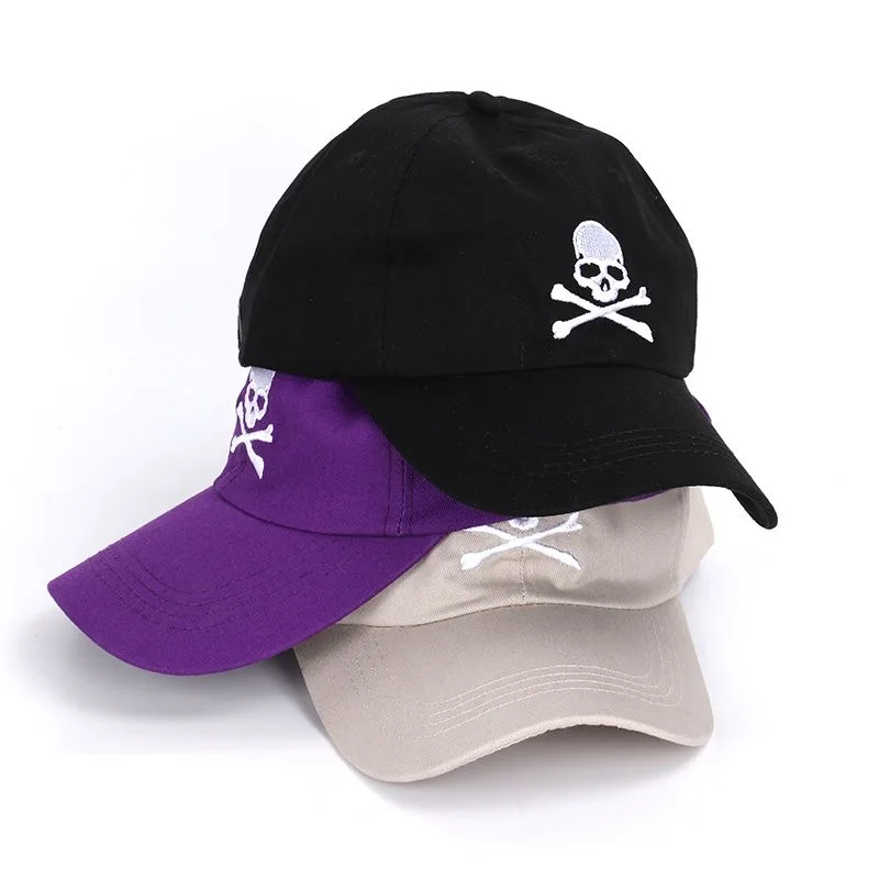 New Unisex Cotton Cap SKULL Embroidery Fashion Baseball Cap Men Women Adjustable Casual Outdoor Streetwear Sports Hat