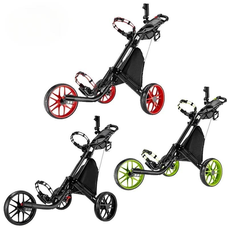 Hot Sale Golf Trolley 3 Wheels Aluminum Folding Height Adjustable, Waterproof Bag with Umbrella Stand