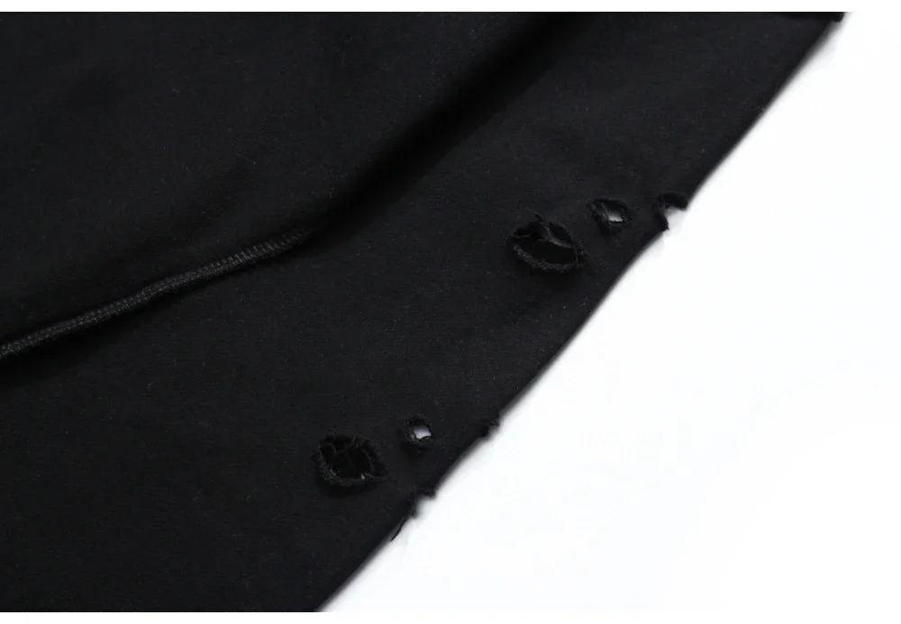 Camisolas rasgadas de manga comprida para homens e mulheres, pulôveres de ombro, streetwear com buracos rasgados, roupas grunge, sloth tops, primavera