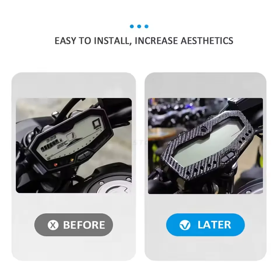 MT-07 FZ-07 오토바이 탄소 섬유 계기판 서라운드 게이지 패널 커버 Yamaha MT07 FZ07 2014-2020 Tracer 700 2016-2019