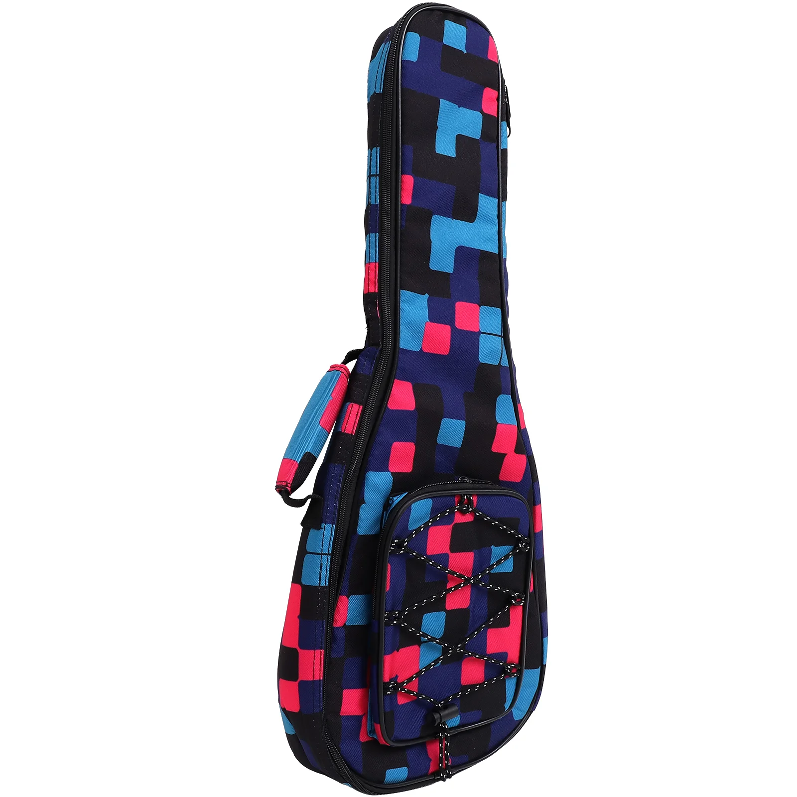 

Ukulele Bag Padded Backpack 23 Inches Red Plaid Handbags Carrier Electric Guitar