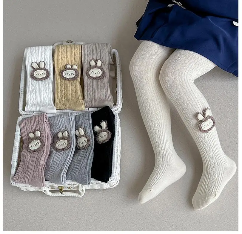 

Warm Rabbit Girls Pantyhose Spring Autumn Cotton Baby Tights Girls Leggings Kids Children Tights Stockings 0-8Years