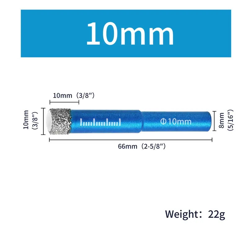 Diamond Brazed Dry Drilling Bit Porcelain Cup Saw Ceramic Marble Granite Tile Hole Opener Hole Saw Cutter 1Pc 5-16mm Round Shank - Image 13