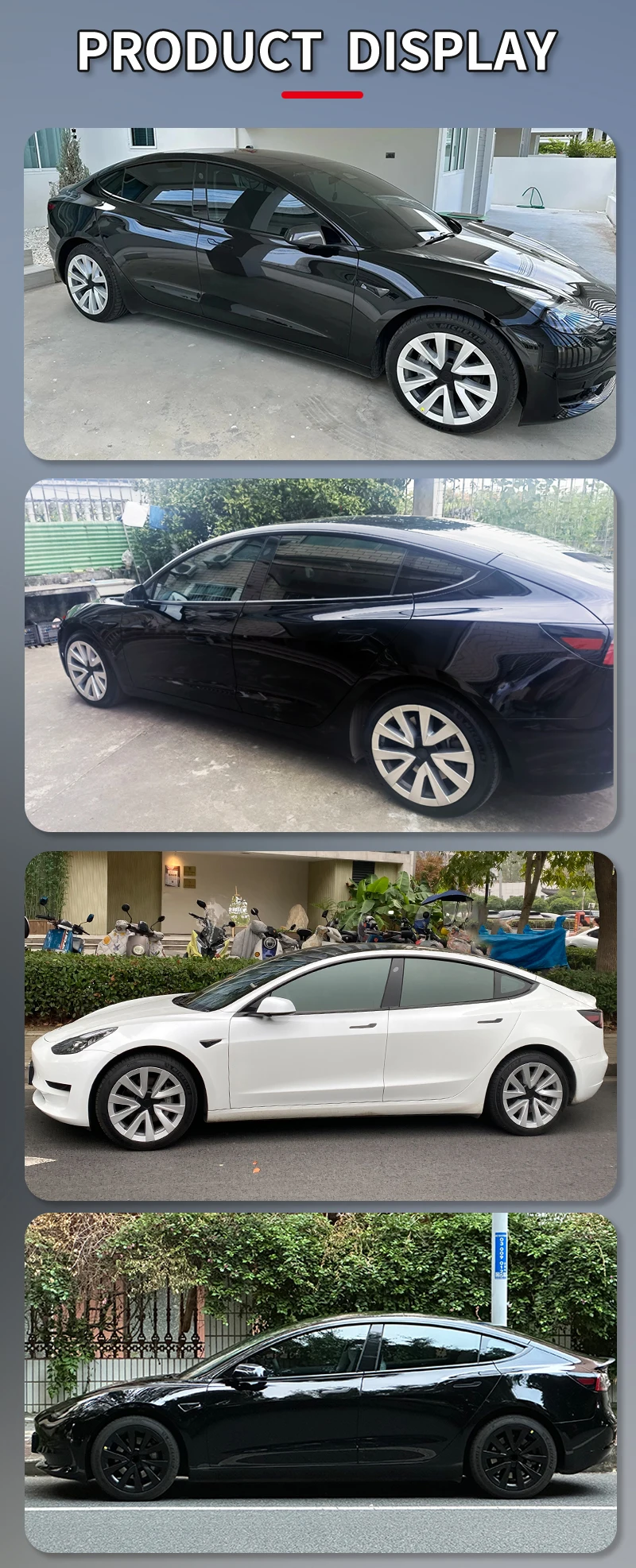 4PCS HubCap 18 Inch Performance Wheel Caps Automobile Replacemen Hub cap Full Rim Cover Accessories for Tesla Model 3 2018-2023