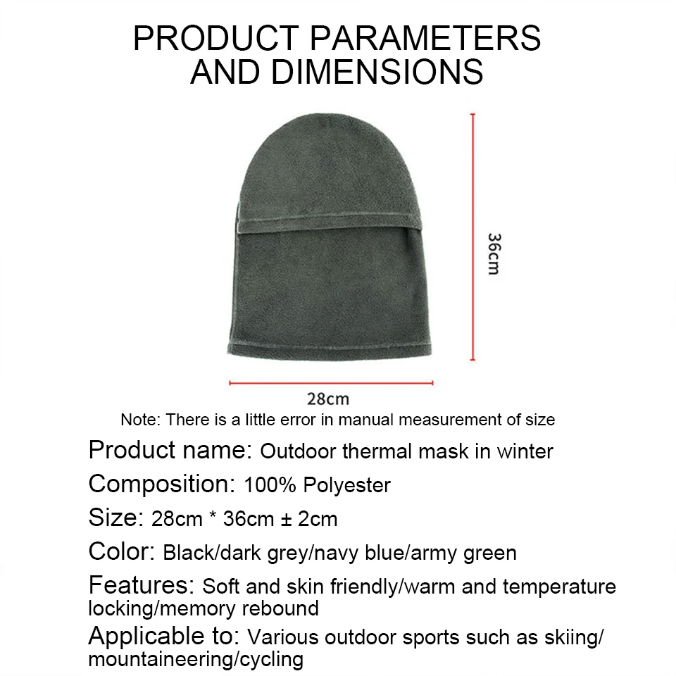 GTUBIKE Winter Fleece Balaclava Full Face Mask Thermal Ski Snowboard Scarf Helmet Cap Sport Cycling Hiking Running Neck Warmer