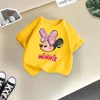 Disney Mickey Minnie Cartoon Printed Boys Girls Street Cotton T-shirt Baby Comfort Crewneck short sleeve top T-shirt top 4