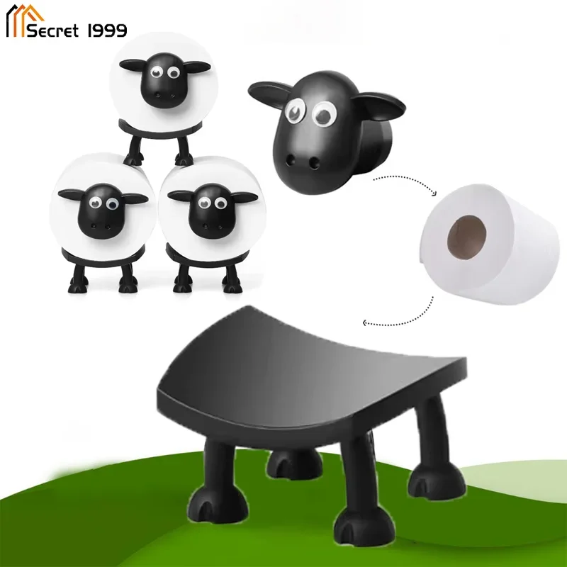 3pcs New Chic Sheep Toilet Roll Holder Lovely Sheep Tissue Box Stackable For Home Bathroom Stackable Animal Tissue Organiser 4