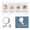 Wall Mounted Folding Arm Extend Bathroom Mirror With LED Light 10X Magnification Double Side Touch Dimming Makeup Mirrors 3