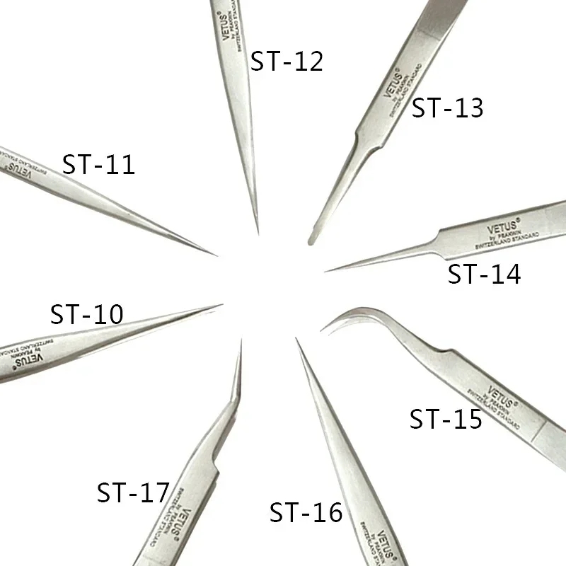 Stainless Steel Straight Curved Nail Tools Volume Eyelash Accurate Tweezers Nippers Pointed Clip Set Makeup Tools 3