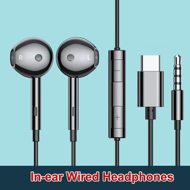 Ecouteurs stéréo filaires intra-auriculaires USB-C noir