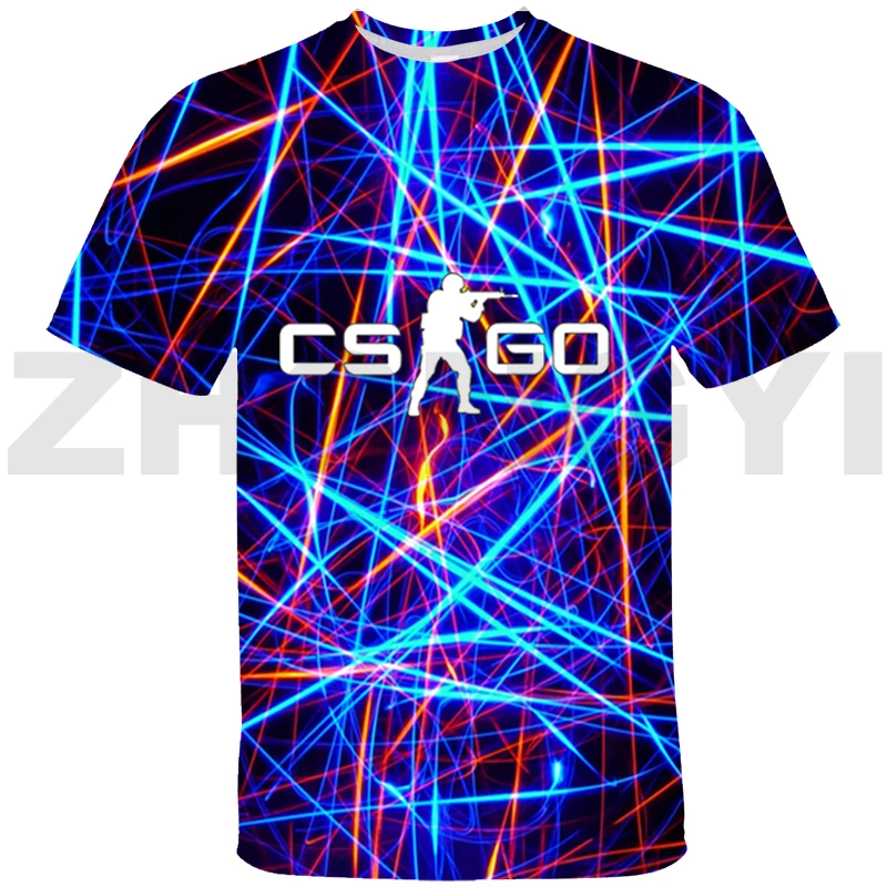 

Футболка мужская с 3D-принтом игры CS GO, уличная одежда с рисунком из аниме «Война стрельбы», модная повседневная короткая рубашка в стиле Харадзюку
