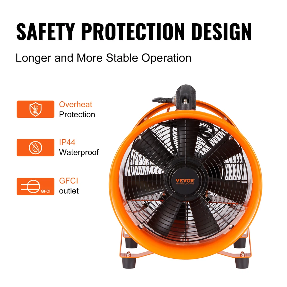 Ventilateur Industriel VEVOR 406 Mm – 2 Vitesses – 900W – 220V – Occasion
