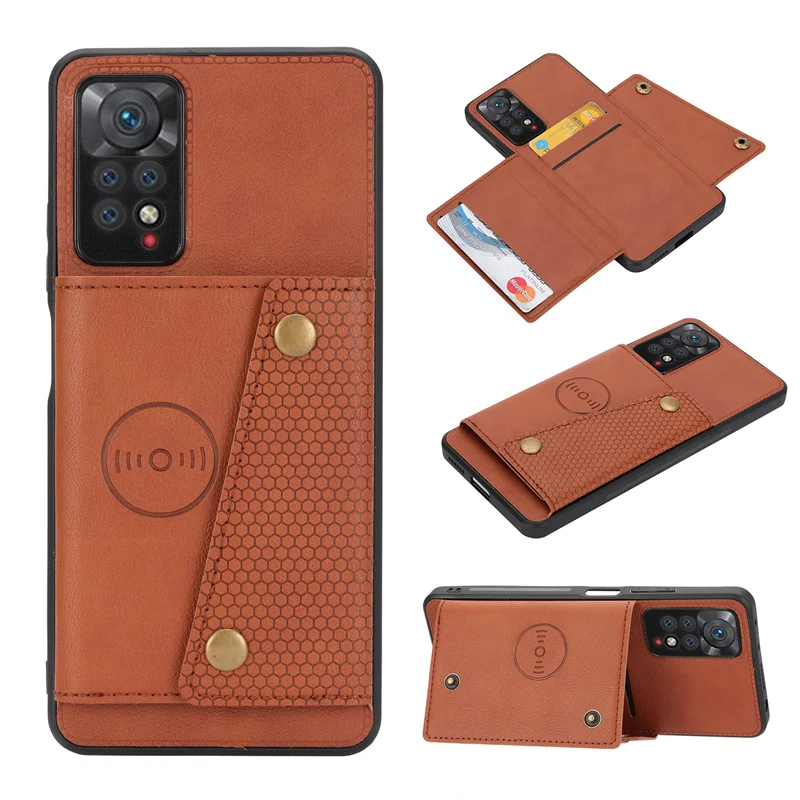 thumbnail image 1 of Leather Wallet Case For Redmi Note 11 10 12 11E Pro 11S 10S Xiaomi 10T 11T 12T 13T Poco X3 X4 X5 X6 Pro F3 Card Slot Stand Cover, 1 of 4