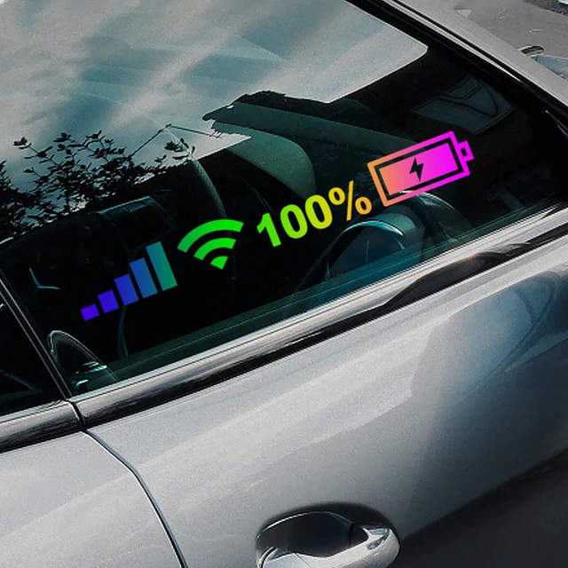 Pegatinas Para Parabrisas De Coche, Pegatinas Reflectantes De Potencia WiFi  De Señal Para Coche, Pegatinas Para Teléfono Móvil, Accesorios De  Decoración Exterior Para Coche De 0,27 €