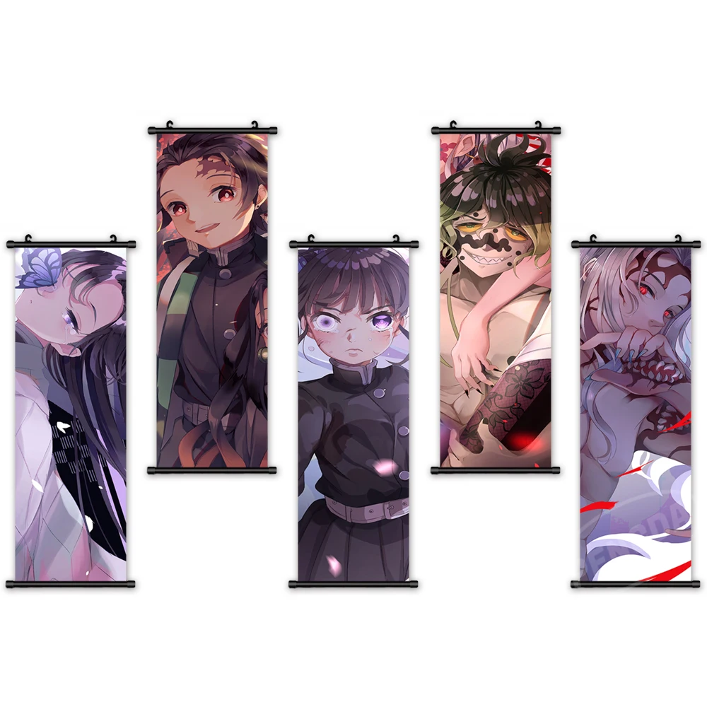 

Anime Wall Artwork Demon Slayer Canvas Pictures Painting Print Poster Plastic Kimetsu No Yaiba Hanging Scrolls Home Decoration