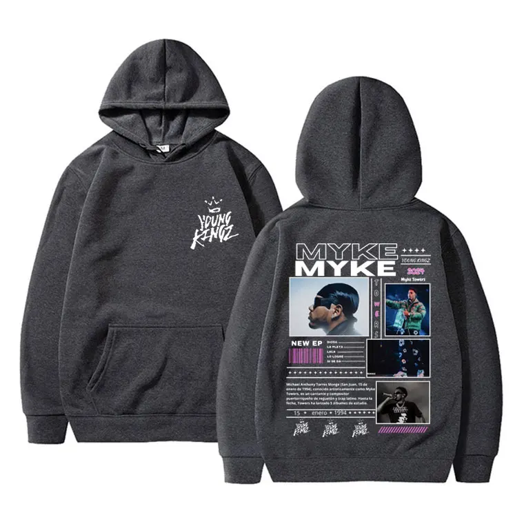 Rapper Myke Towers Graphic Hoodie Men Women Fashion Hip Hop Vintage Sweatshirt Men's Fleece Cotton Oversized Hoodies Tracksuit 2