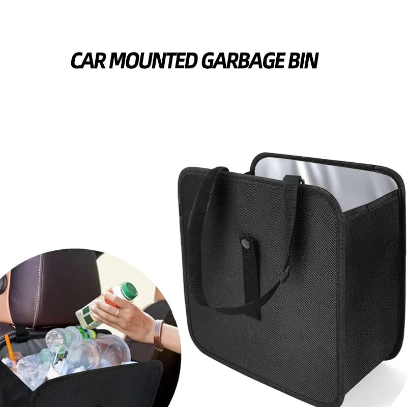 Car trash can 1PC Car Mounted Portable Hanging Garbage Basket Rear Storage Compartment Waterproof Bin Storage Box