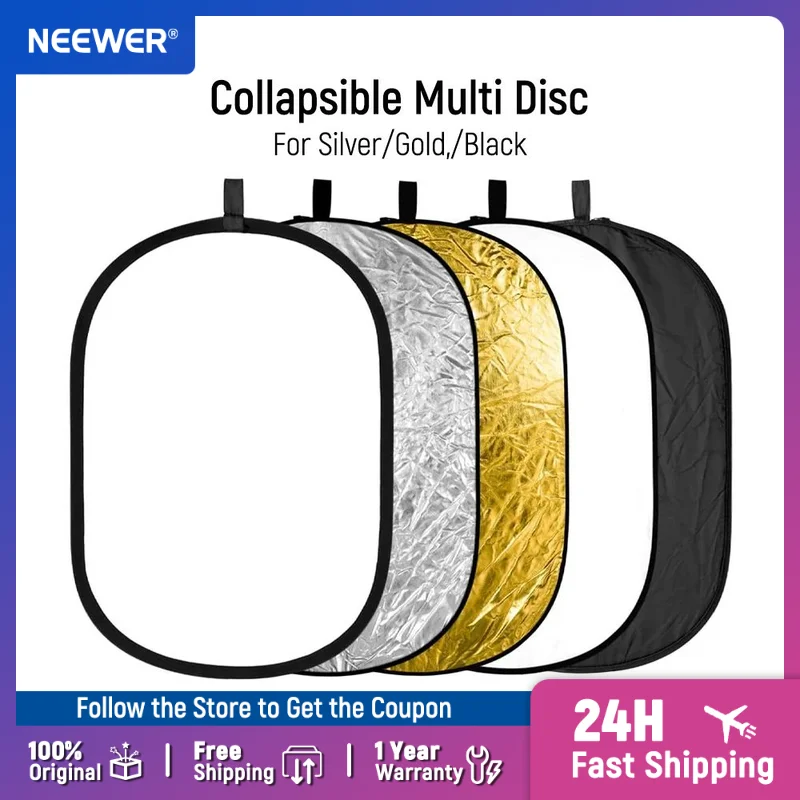 NEEWER Diffusore Riflettore di Luce da 12/30c ulti Disco Pieghevole 5 in 1 con Borsa