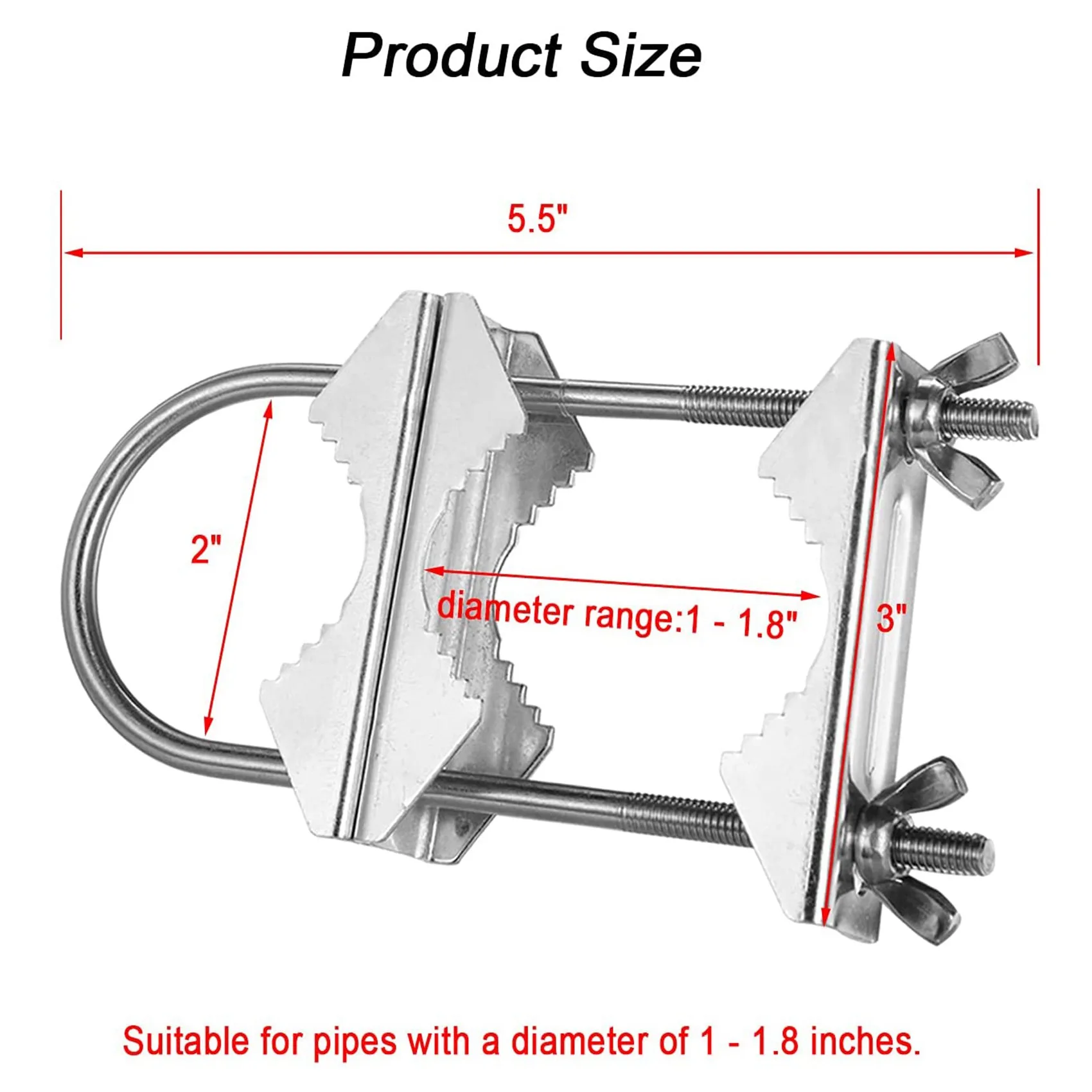 Double Antenna Mast Clamp V Jaw Block with U Bolts Heavy Duty Anti-Rust Mast to Mast Mount Bracket Kit for TV,CB,Ham