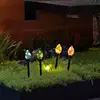 Solar Pathway Lights Outdoor 4X Christmas Outdoor Pathway Driveway Light 8 Lighting Modes Ambient Light Waterproof Decor for 2