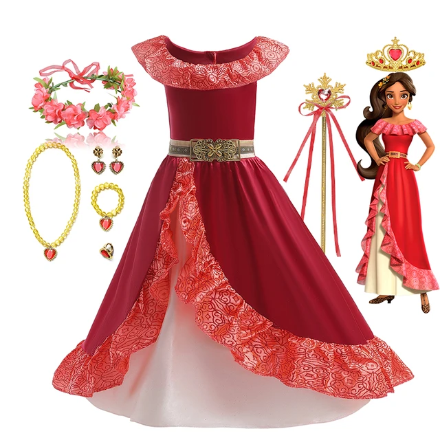 FANTASIA ELENA AVALOR VESTIDO VERMELHO PRINCESA infanti LUXO