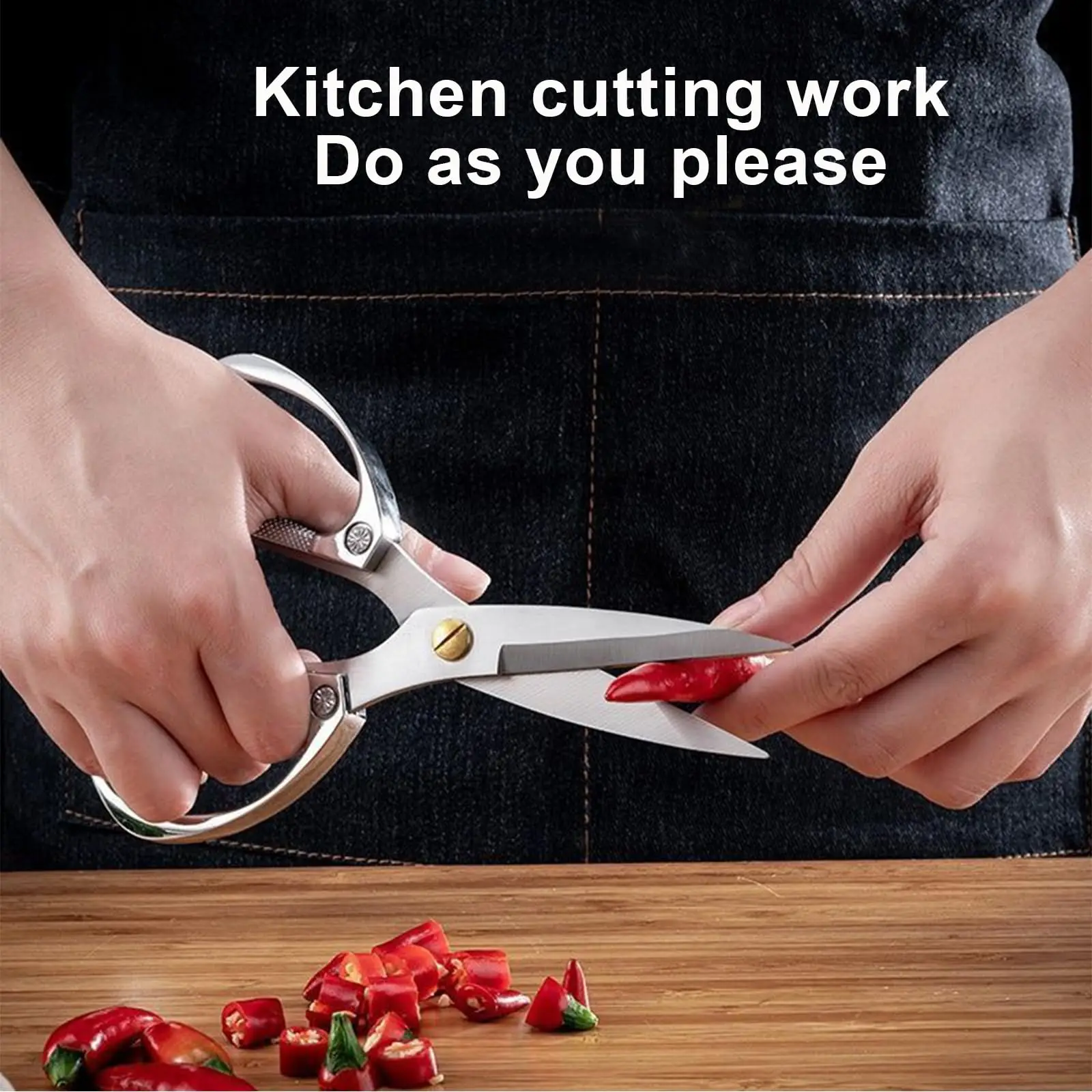 Kitchen Scissors Stainless Steel Powerful Chicken Bone Scissors Multifunctional Fish Cutter Dedicated Household Food Scissors 3