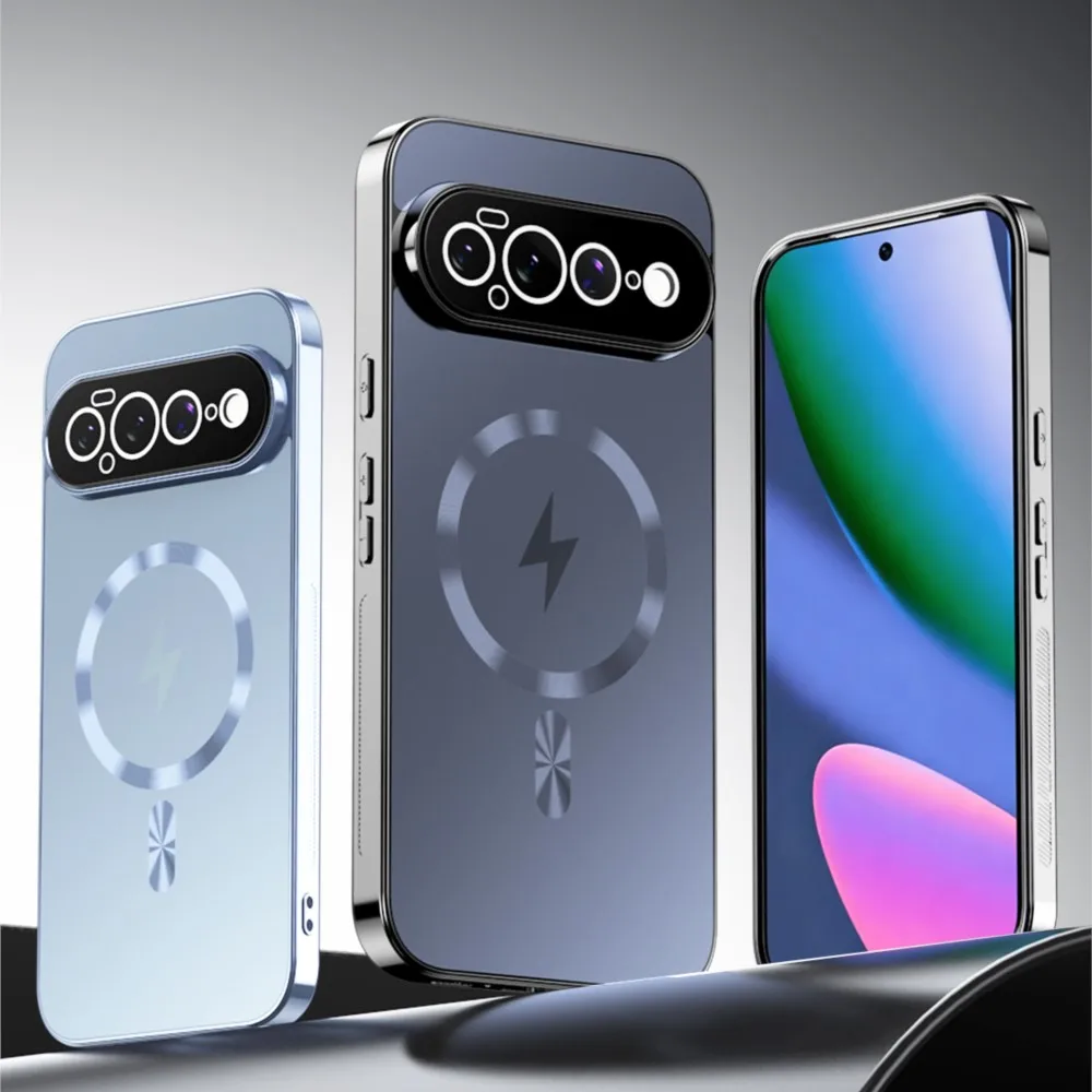 Luxury Straight Edge Magnetic Plating Flash Charge Case