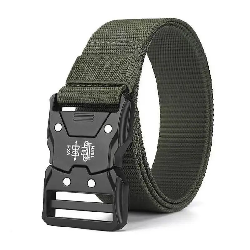Red Ears Plastic buckle tactical belt men's multifunctional military fan canvas belt outdoor faux nylon training waist belt - Image 25