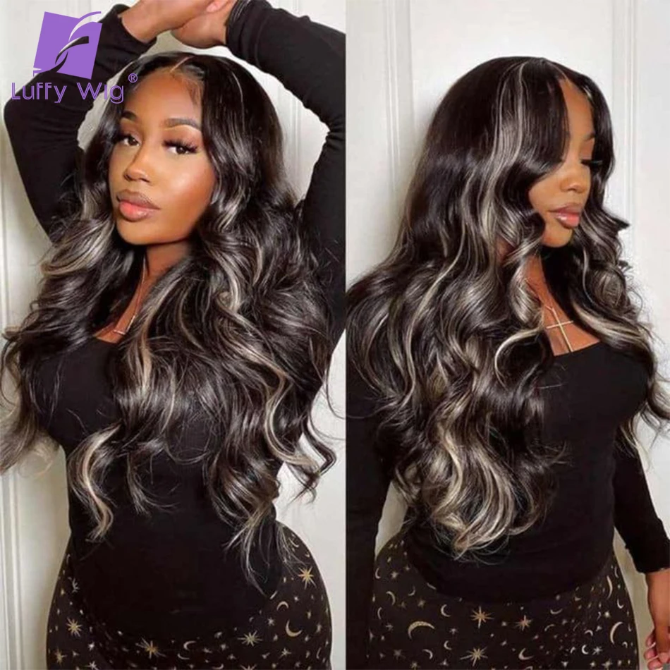 

13x6 Highlight Lace Frontal Wig Human Hair Brazilian Remy 360 Lace Front Wig Full 200Density Pre Plucked For Black Women Luffy