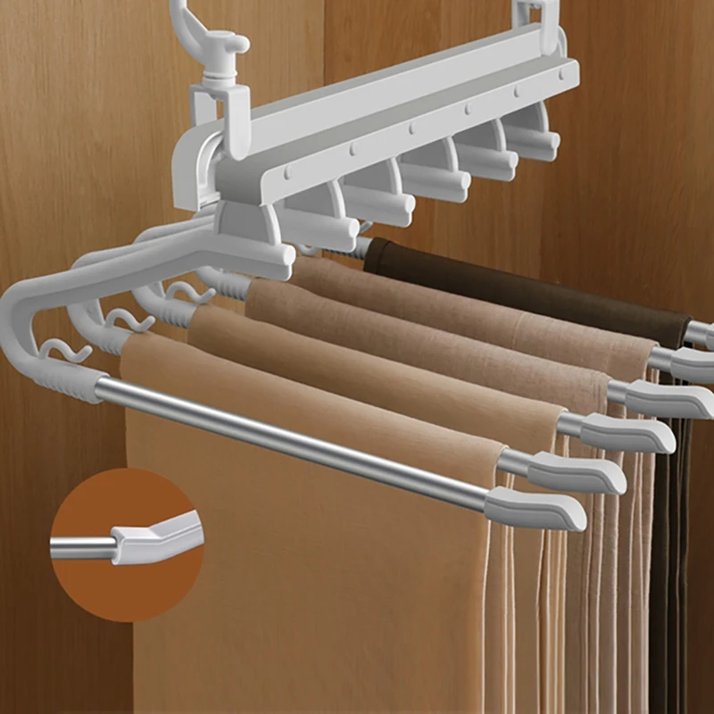 

6 Tier Pants Racks Trousers Hanger Clothing Organization Multifunction Pants Hanger Space Saving Pants Racks