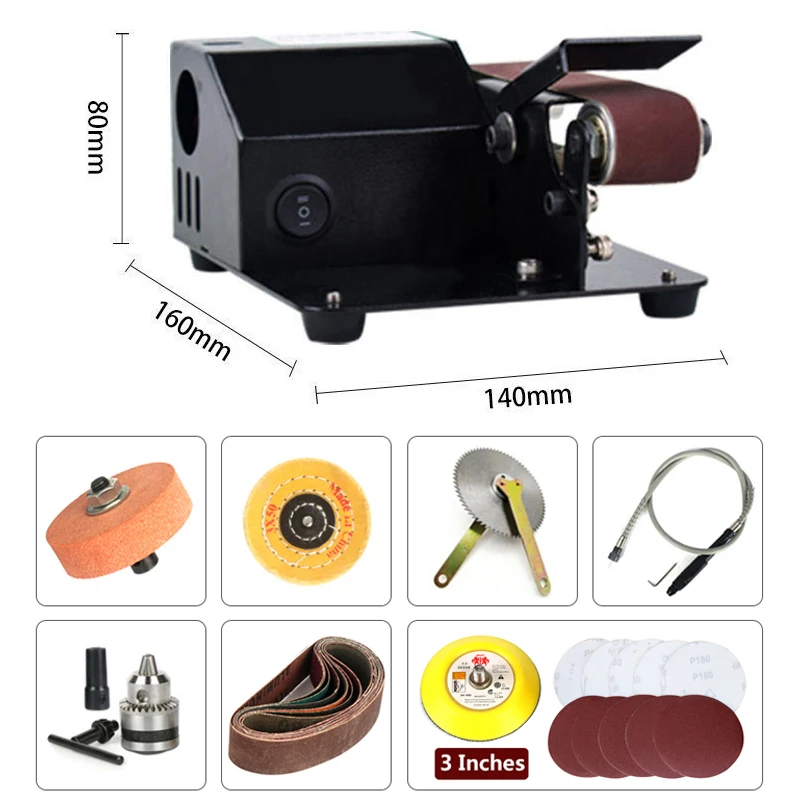Electric Belt Sander Grinder DIY Sander Polisher 775/795 Motor Belt Grinder Knife Sharpener Optional Accessories 110V/220V
