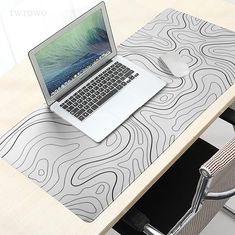 Gamer de Borracha Natural Mouse Pad Linhas de Contorno Branco xl hd Personalizado Mousepad Office Mouse Mats Desktop Mouse Pad Novo Xxl - Imagem 4