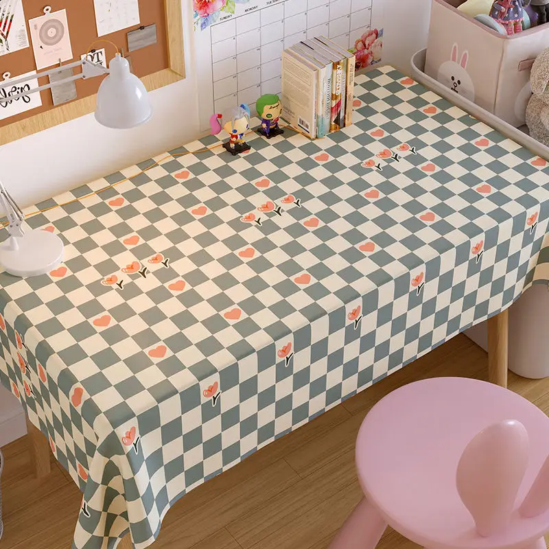 

B23love plaid tablecloth is waterproof and oil-proof, anti-scalding, no-wash, rectangular tablecloth, coffee table mat tableclo