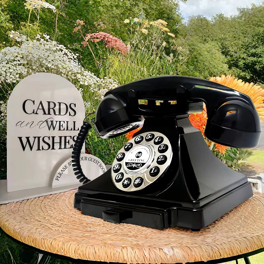 Audio Message Book Phone Audio Guestbook Book Classic Retro Phone Banquet Voice Check-in Message Birthday Party Celebrati