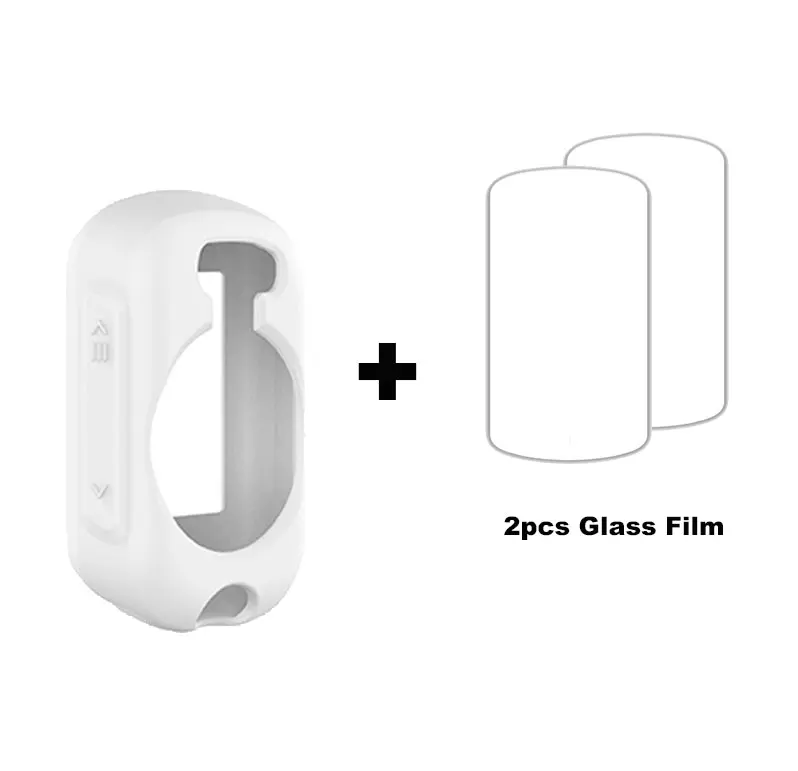 Cyclocomputer Protective Case with Dual Glass Films and Silicone Screen Cover