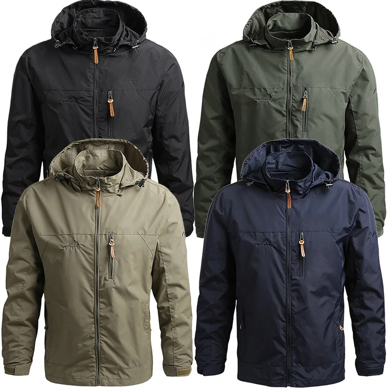 

Men's Jacket Waterproof Army Coat Fashion Raincoat Sportswear Outdoor Hoodie Military Soft Shell Tactical Jacket