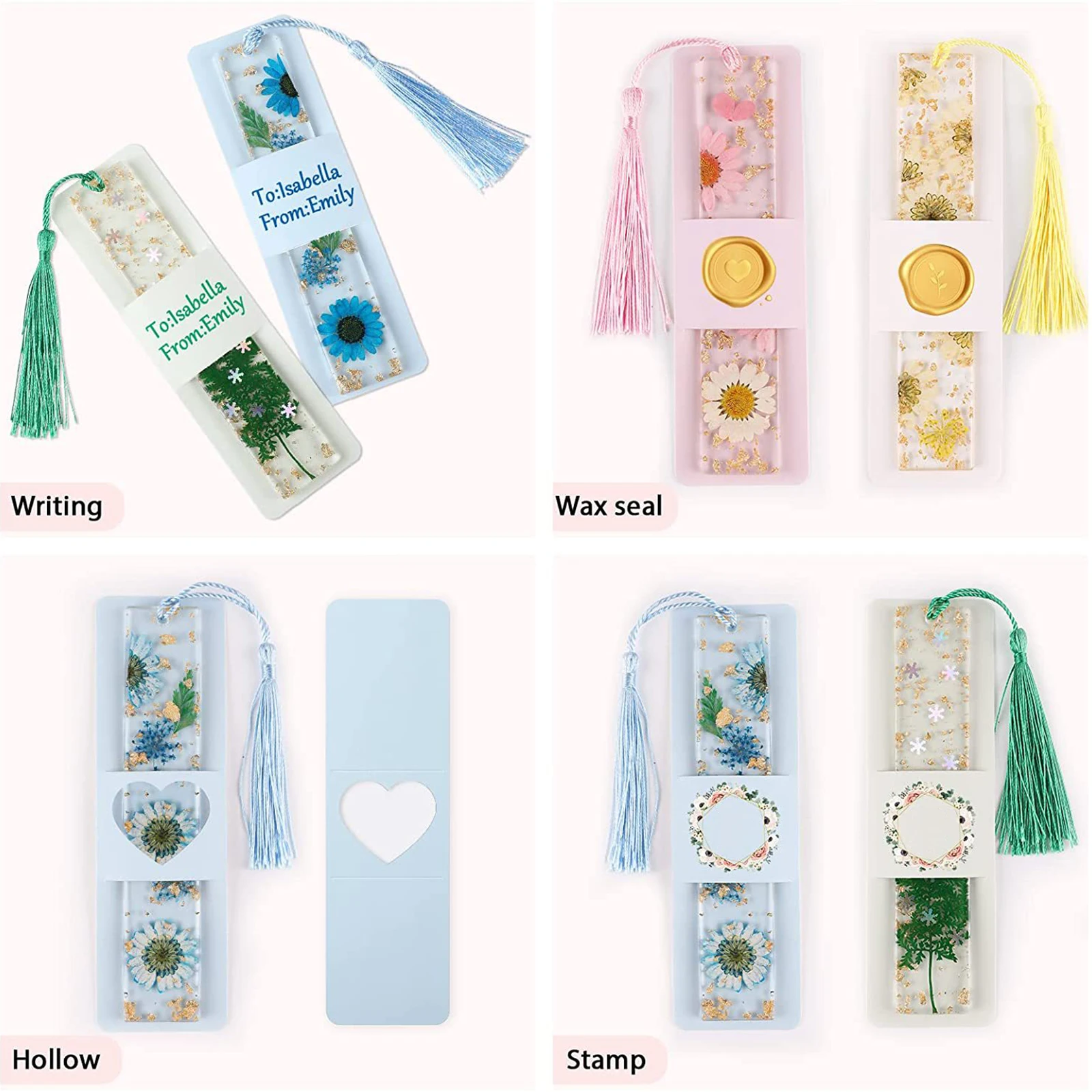 Bookmark Holder 50pcs Bookmark Sleeves Display Labels Organizer Crafts Kraft Bookmark Holder Reading Book Markers for Packaging Supplies Decor
