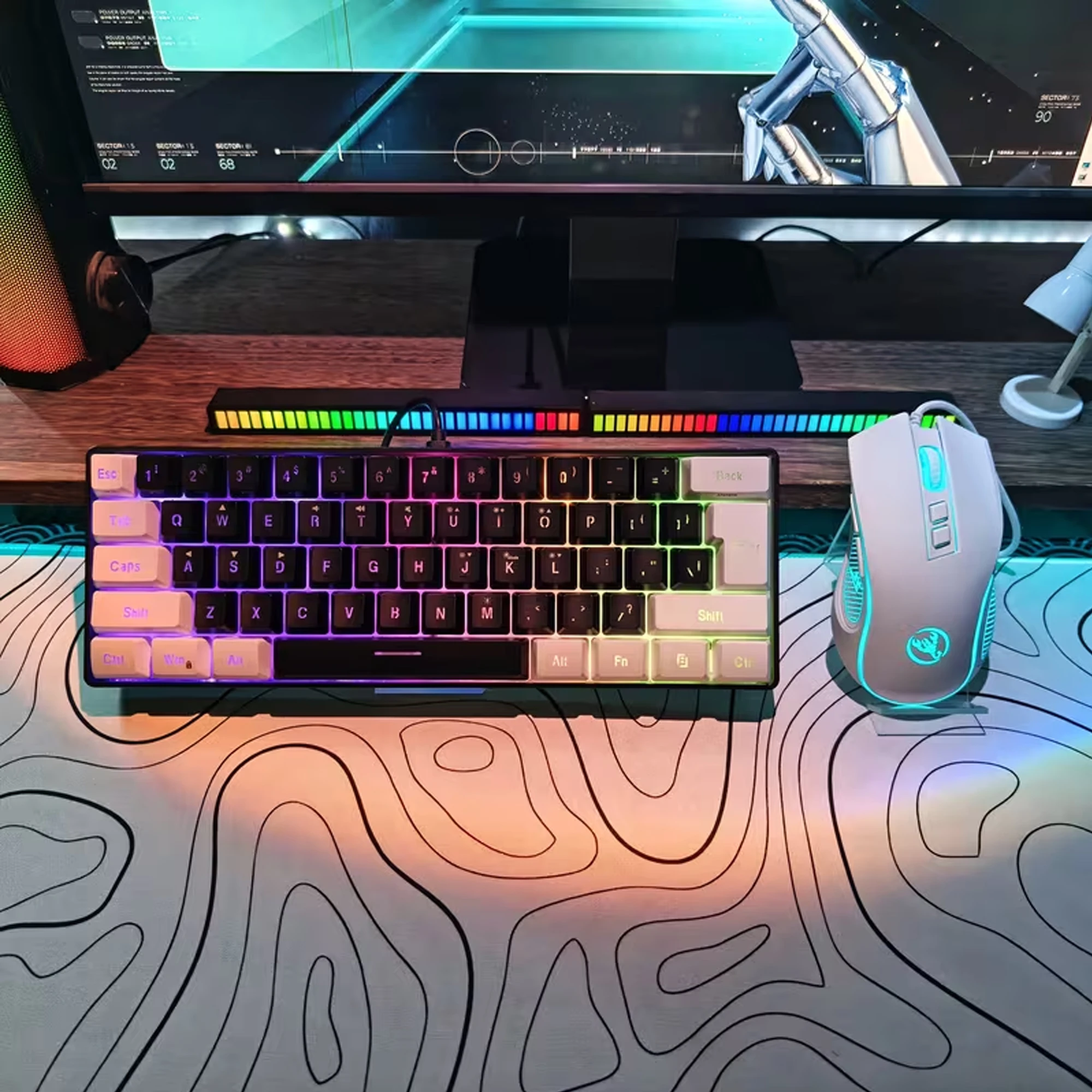 61-key Gaming Keyboard & Mouse Combo Rgb Wired Compact Ergonomic_voghion.com