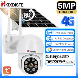 5MP 4G SIM Card slot  Solar Camera PTZ Outdoor PIR Detection Night Vision CCTV Solar Battery Powered Security IP Camera Tuya APP