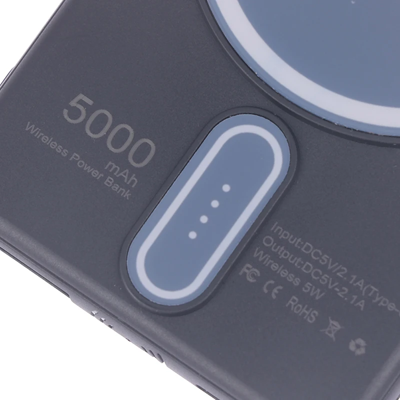 맥세이프 배터리용 미니 마그네틱 보조배터리, 무선 고속 충전 외장 배터리, 5000mAh