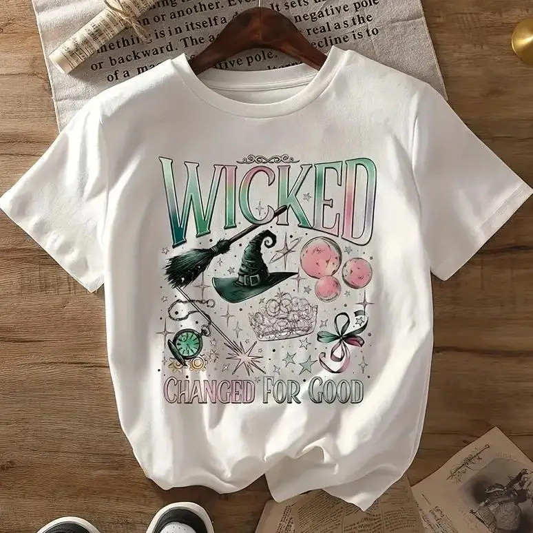 Wicked The Musical Inspired Print T shirt women Crew Neck Short Sleeve Summer Clothing Fashion Sleeves T-Shirts Student Tee