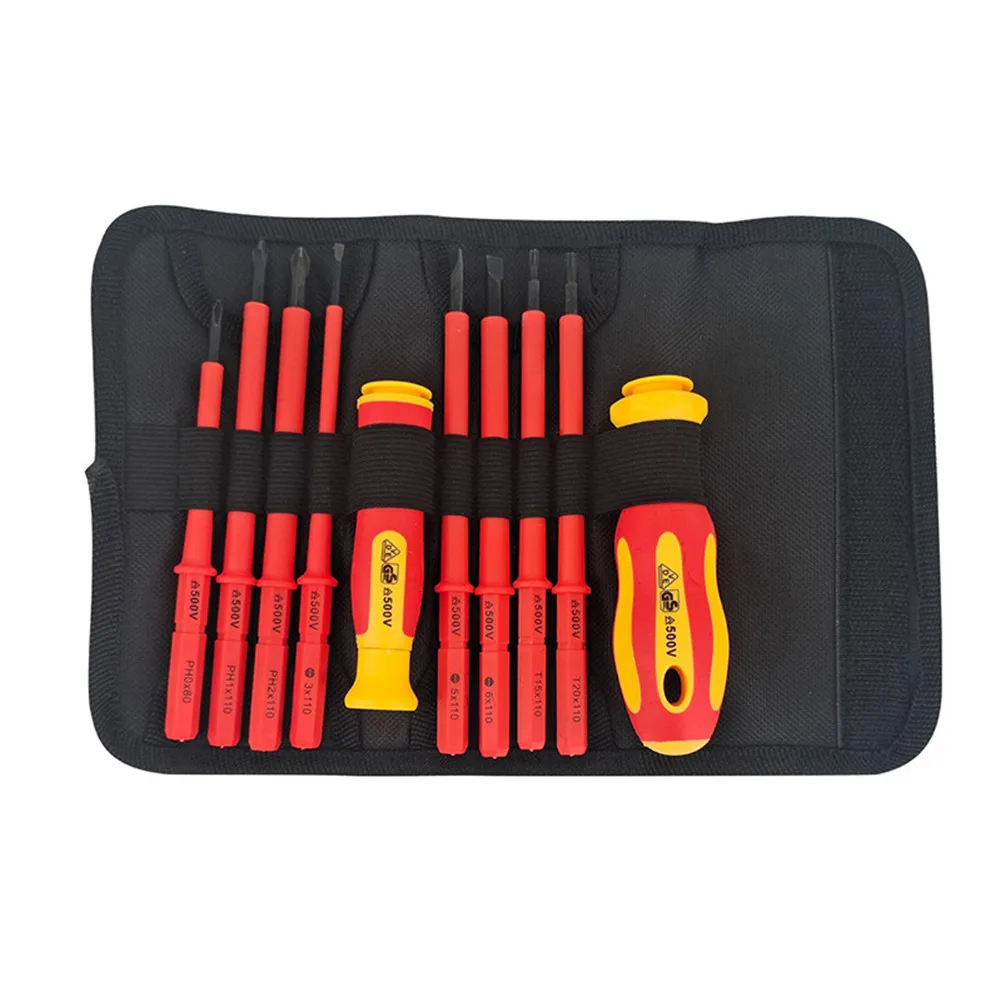 

F50 Insulated Electrician Screwdriver High Hardness Set Household Magnetic Cross Word Shaped Plum Blossom Hexagonal Screwdriver