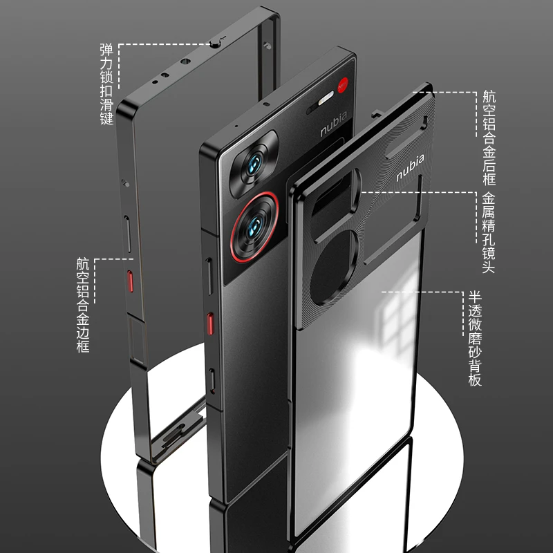 Aluminium Alloy Metal Frame Case with Matte Clear Acrylic Back Cover Bumper