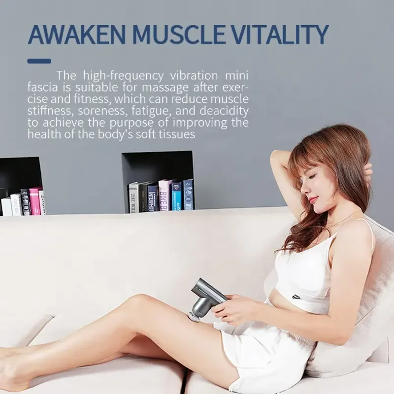 Electric Deep Tissue Vibration Cordless Body Use Gym Fitness Carry Case Mini Massage Fascia Gun