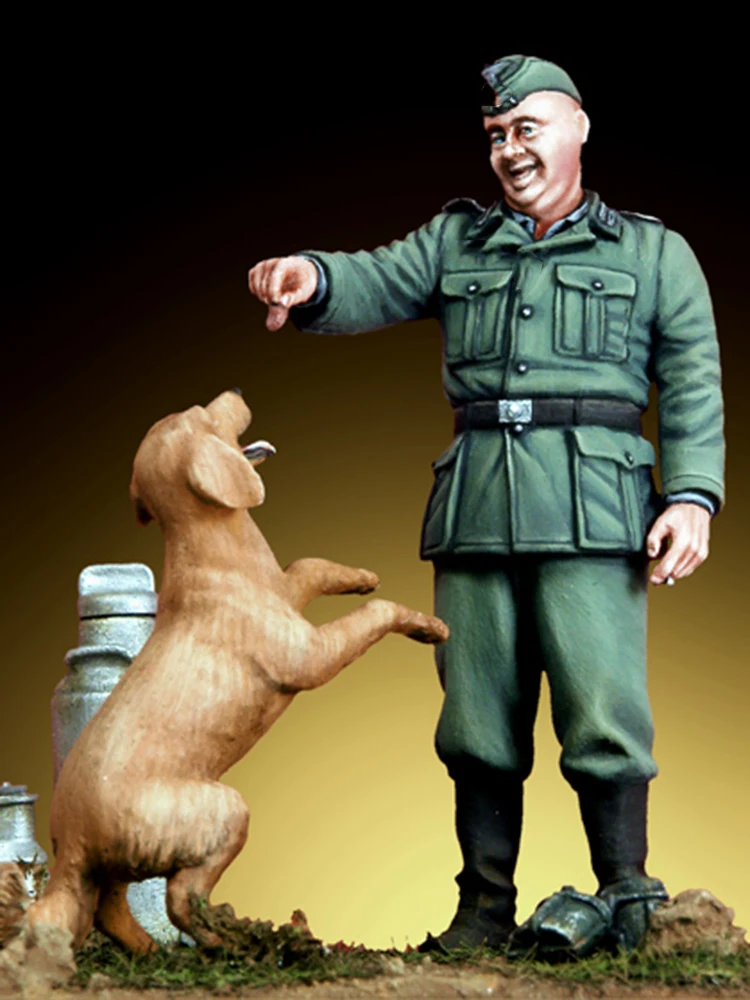 Unbemalter Bausatz 1/35 Uncolor GK mit Hund Neue historische unbemalte Resin-Figur Miniatur-Garage-Kit
