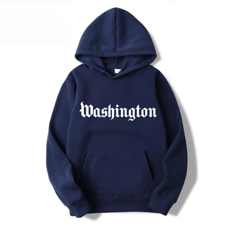 

Толстовки с капюшоном с надписью Washington, Женский Осенний пуловер с длинным рукавом, свитшоты, Повседневная Уличная одежда в американском стиле