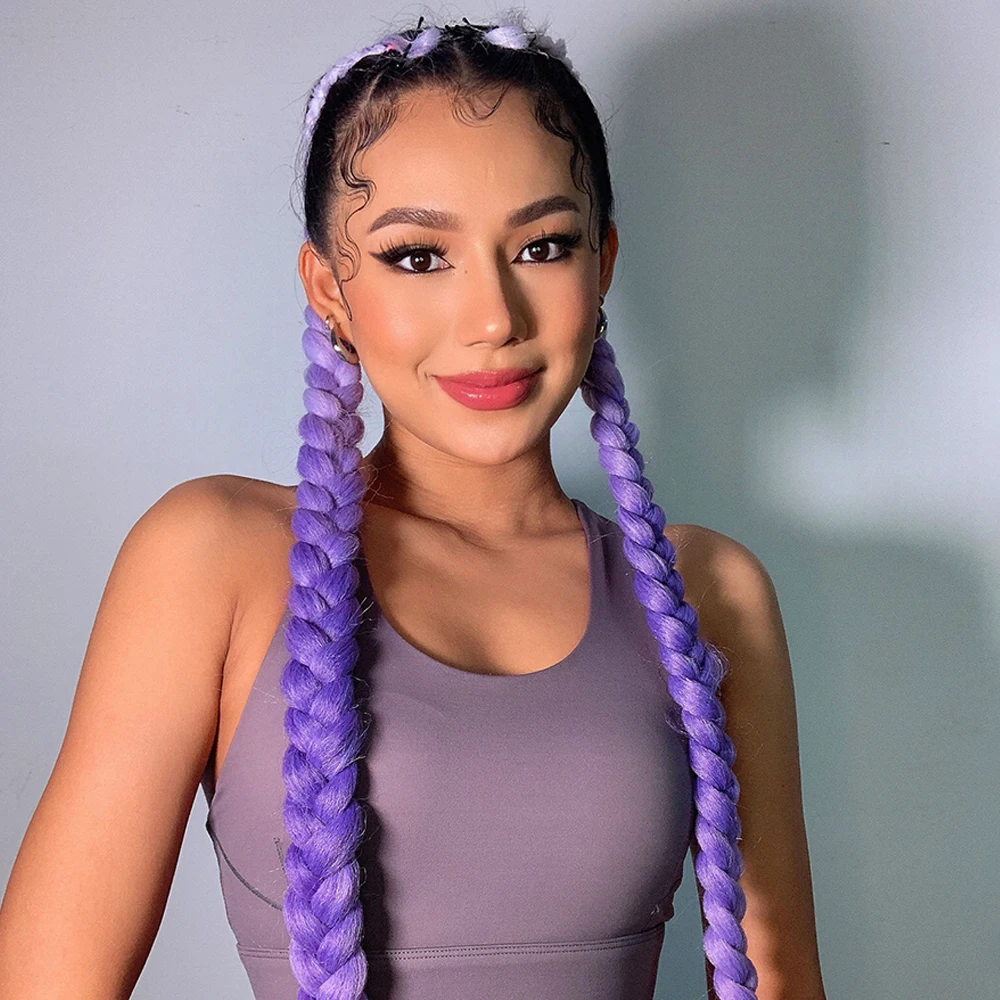 

Wig and hair sets are hot selling, purple pointed tail dirty braids, hair extensions, boxing braids